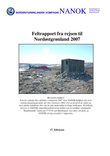 Feltrapport fra rejsen til Nordøstgrønland 2007 - Xsirius