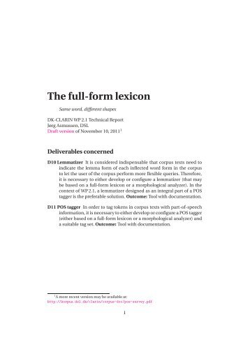 The full-form lexicon