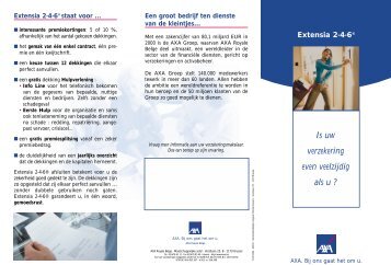 AXA Extensia Folder - HEGO Lommel Bank & Verzekeringen