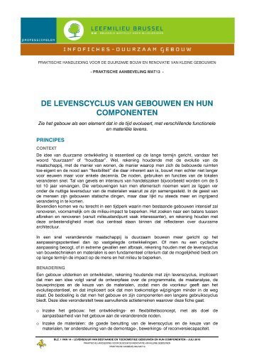 de levenscyclus van gebouwen en hun componenten - Leefmilieu ...