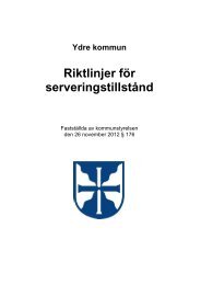 Riktlinjer för serveringstillstånd - Ydre kommun