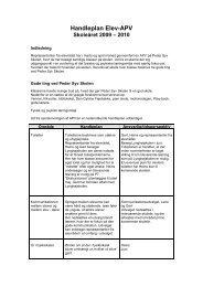 Handleplan Elev-APV - Peder Syv Skolen
