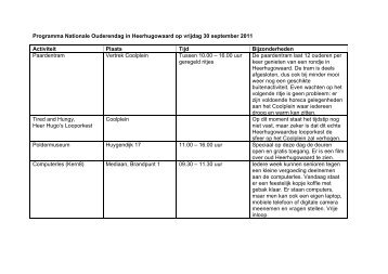 Programma Nationale Ouderendag in Heerhugowaard op vrijdag 30 ...