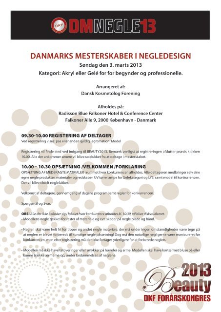 Program og regler DM i Negle - dkfnet.dk