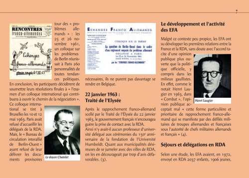 Brochure éditée à l'occasion du 50ème anniversaire - Echanges ...