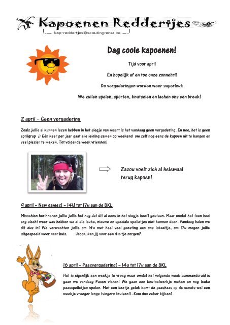 Zaterdag 30 april - Scoutingranst