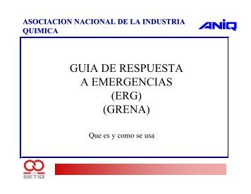 GUIA DE RESPUESTA A EMERGENCIAS (ERG) (GRENA)