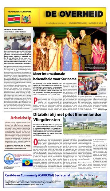 De Overheid Editie 28 - Republiek Suriname