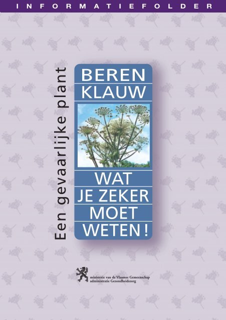 Berenklauw. Wat je zeker moet weten. - Vlaams Agentschap Zorg en ...