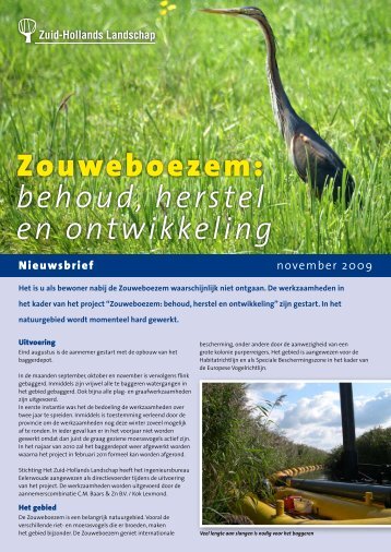 Zouweboezem nieuwsbrief - Het Zuid-Hollands Landschap