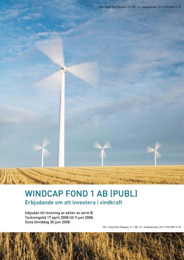 Windcap Prospekt 080418 - RikaTillsammans