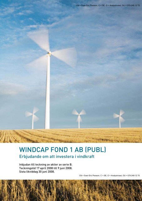 Windcap Prospekt 080418 - RikaTillsammans