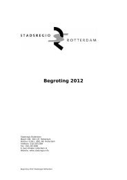 Begroting 2012 - Stadsregio Rotterdam