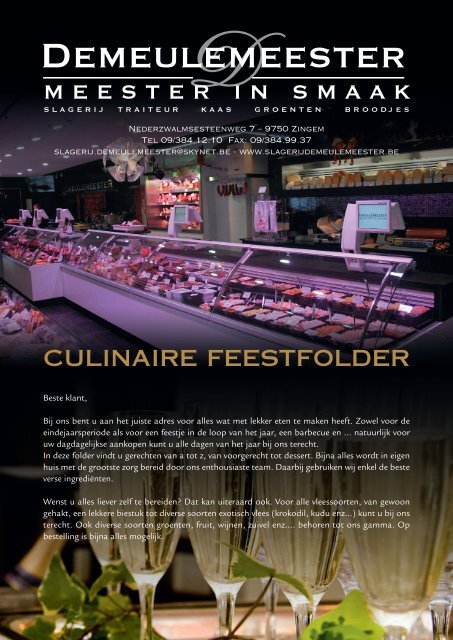 Culinaire Feestfolder - Slagerij Demeulemeester