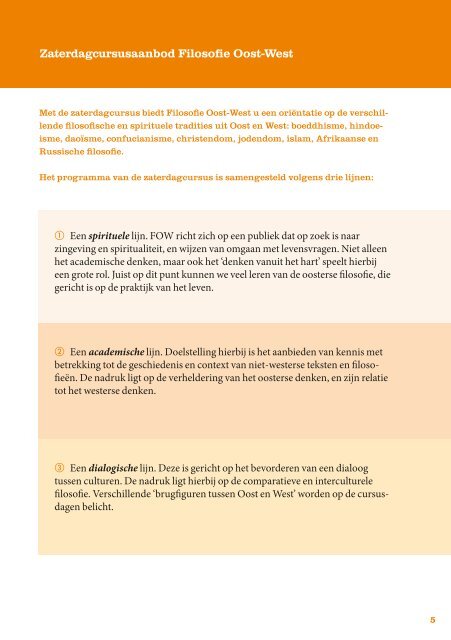 Filosofie Oost-West Jaarbrochure 2009