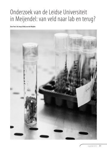 Onderzoek van de Leidse Universiteit in Meijendel - Faculteit der ...