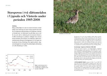 Storspoven i två slättområden i Uppsala och Västerås under ...