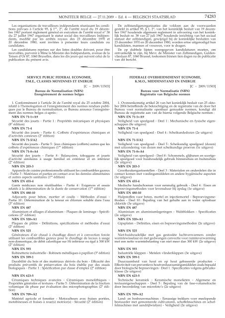 MONITEUR BELGE — 27.11.2009 − Ed. 4 — BELGISCH ... - anpi.be