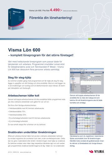 Visma Lön 600 - Ekonomistyrning