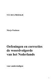 Oefeningen en correcties de woordvolgorde van het Nederlands