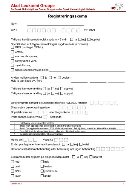 Registrering - Dansk Hæmatologisk Selskab