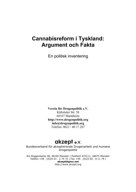 Cannabisreform i Tyskland: Argument och Fakta ... - CannabisLegal
