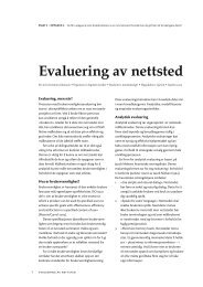 Evaluering av nettsted - Johansen, Eivind Arnstein (1978)