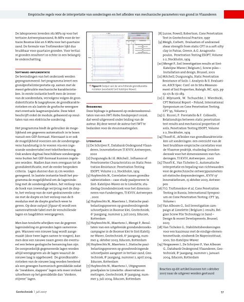 Empirische regels voor de interpretatie van ... - GeoTechniek