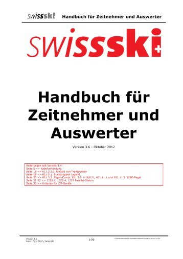 Handbuch für Zeitnehmer und Auswerter - Swiss Ski KWO