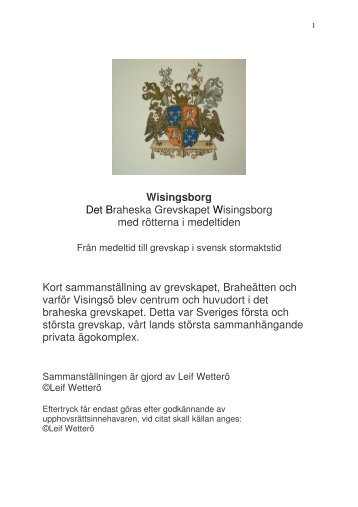 Från medeltid till grevskapstid.pdf - Välkommen till Wisingsborgs ...