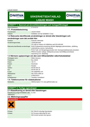 Säkerhetsdatablad 120427 - Procurator | Procurator