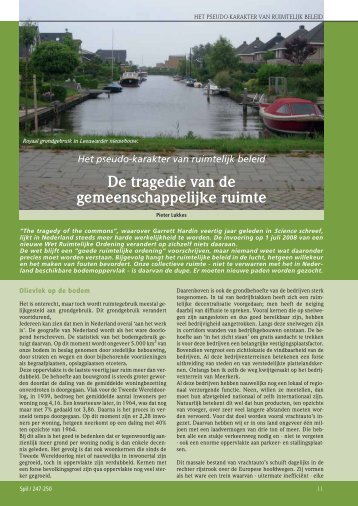 De tragedie van de gemeenschappelijke ruimte