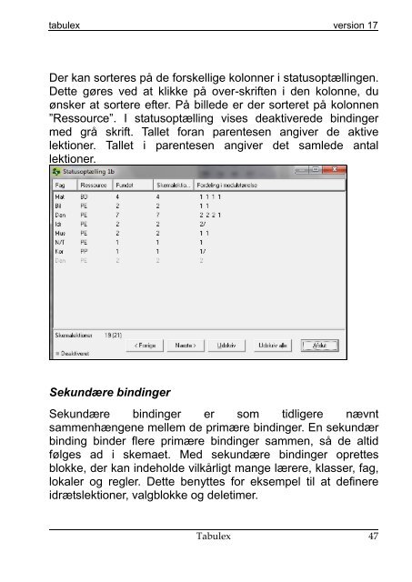 Tabulex Skemalægning 2013