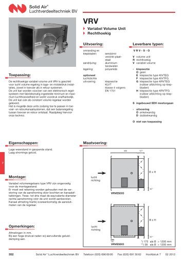 Variabel Volume Unit rechthoekig VRV - Solid Air