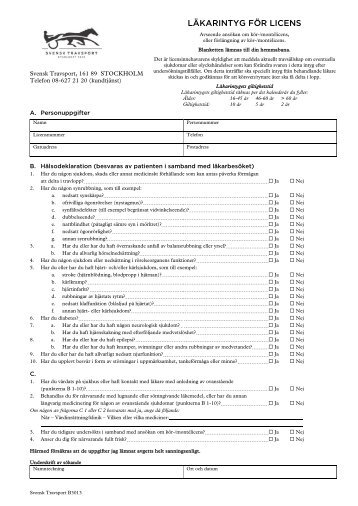 Läkarintyg för licens (79 Kb) - Svensk Travsport