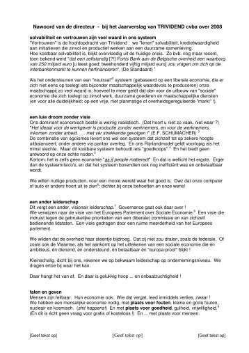 [Geef tekst op] Nawoord van de directeur - bij het ... - Trividend