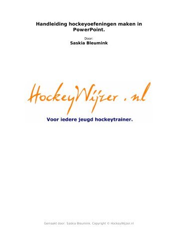 Handleiding hockeyoefeningen maken in ... - HockeyWijzer.nl