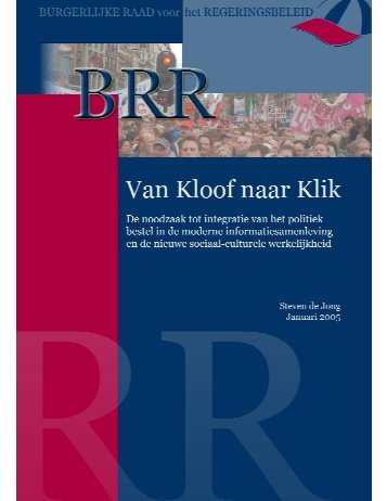 PDF, 3.9 MB - Rapport: 'Van kloof naar Klik' - Politiek-Actie.Net