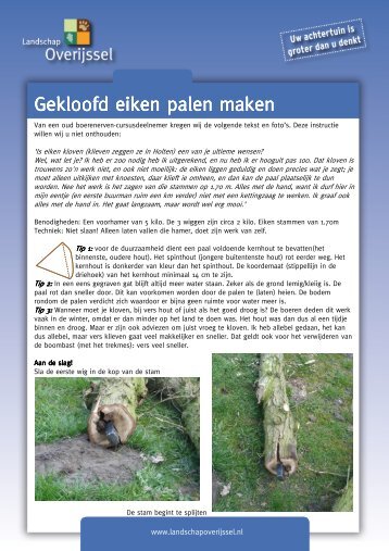 Gekloofd eiken palen maken Gekloofd eiken palen maken