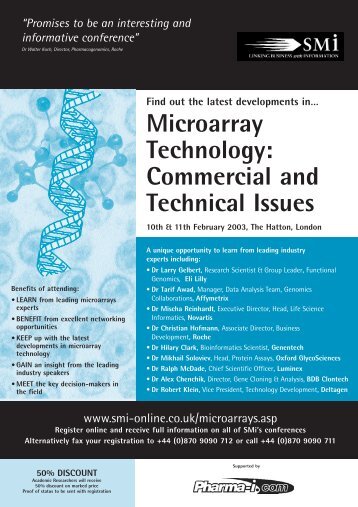 Microarray Technology - SMi Online