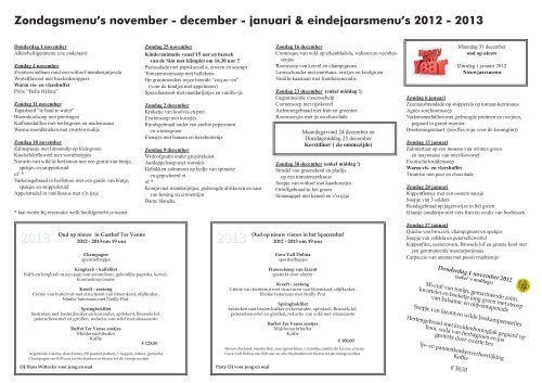 Zondagsmenu's november - Gasthof Ter Venne