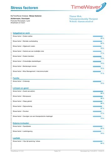 Klik hier voor een Voorbeeld Test Stress factoren - Thamar