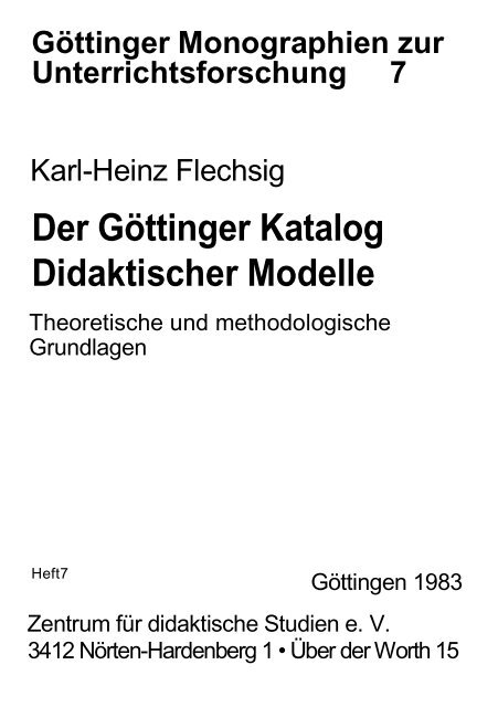 Der Göttinger Katalog Didaktischer Modelle