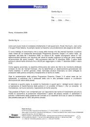 lettera clienti Programma Dinamico Classe 3 A valore ... - Poste Vita