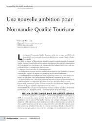 Une nouvelle ambition pour Normandie Qualité Tourisme - Cahier ...