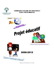 Projet éducatif 2008-2012 - Récit Bois-Francs