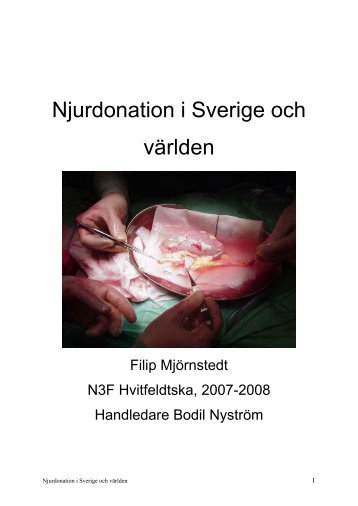Njurdonation i Sverige och världen - Stiftelsen för Njursjuka