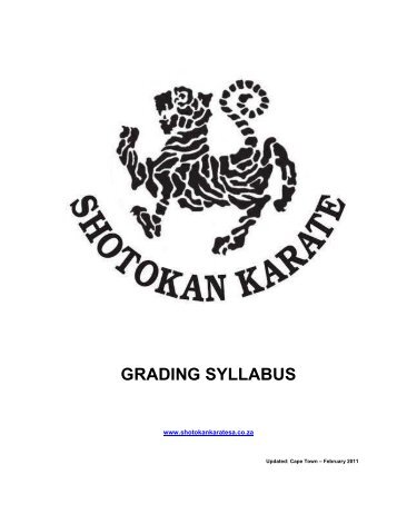 Shotokan Karate Grading Syllabus