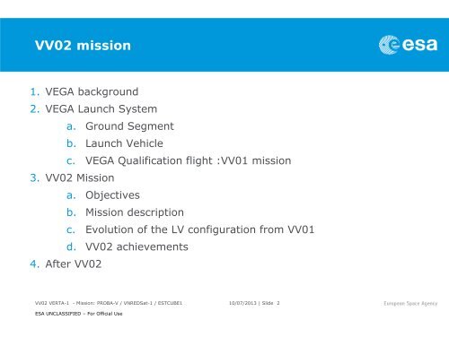 VV02 mission - Asi