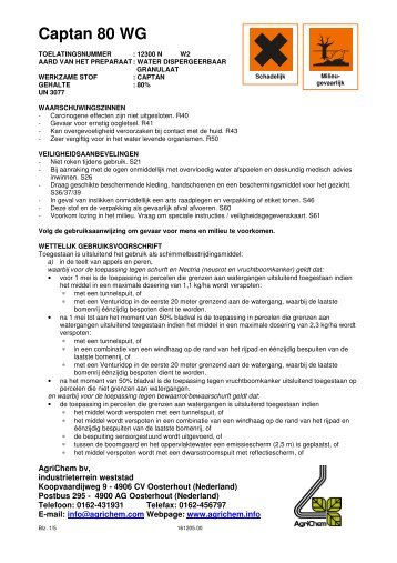 Captan 80 WG (vervolg) - Horticoop